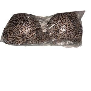 PINK Victoria's Secret Push Up Leopard Print Bra - Tan/Black 36C